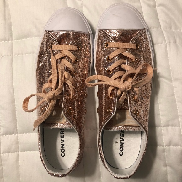 glitter converse rose gold
